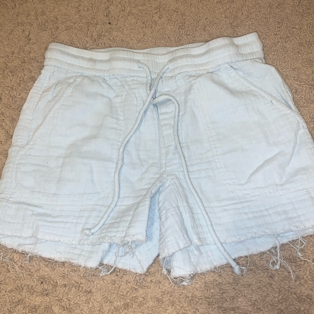 Light blue cotton shorts